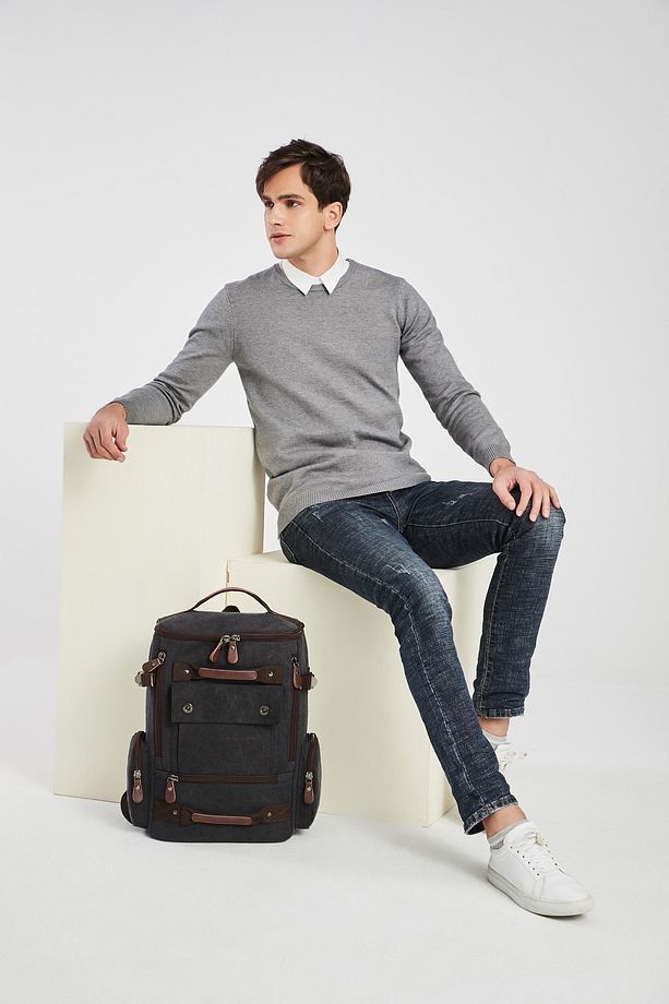 C-active Kanvas Erkek Sırt Çantası Camel - 8