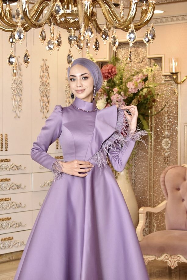 Sevgi Lila Abiye Elbise - 7