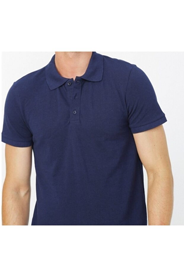 Men's Navy Blue Polo Neck T-shirt