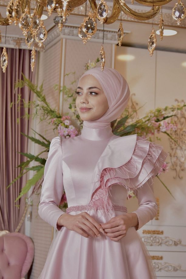Gülce Pudra Abiye Elbise - 3