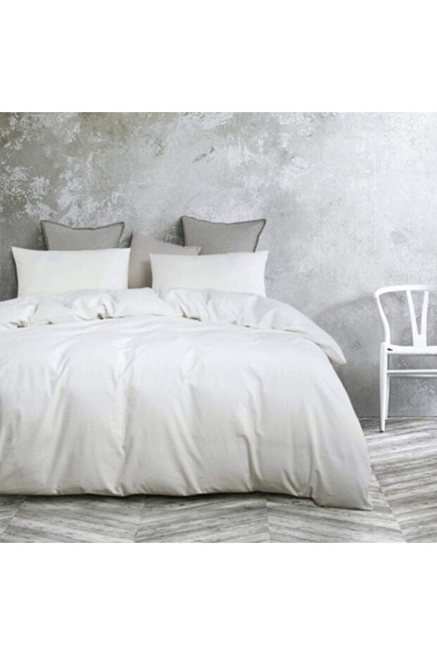 Life Gold Series Plain White Single White Cotton Bedding Set