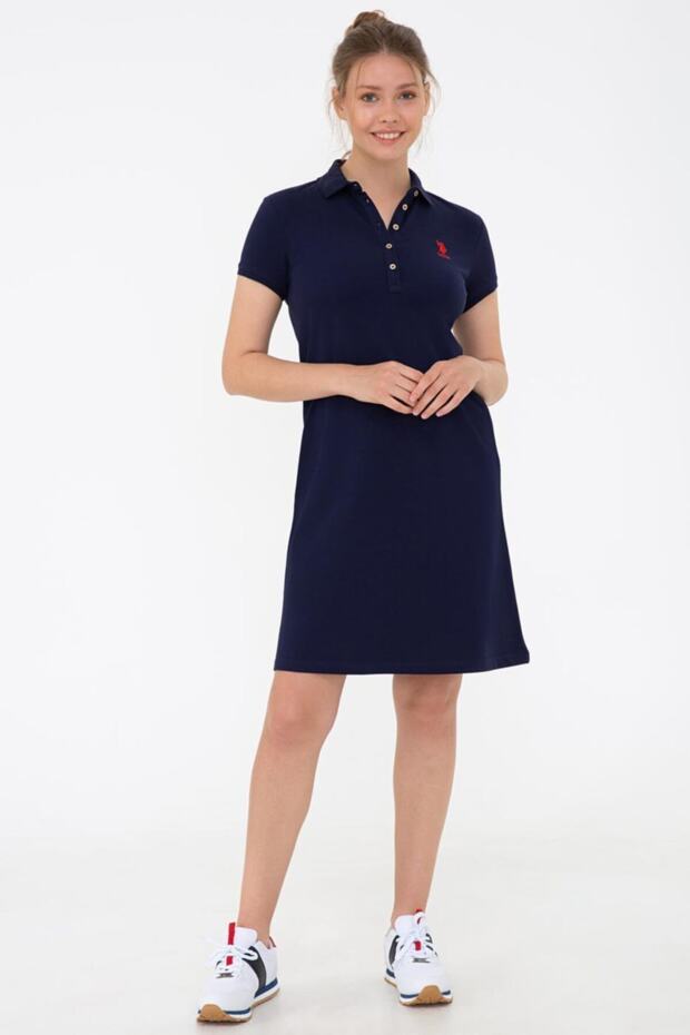 Women's Navy Blue Knitted Dress
