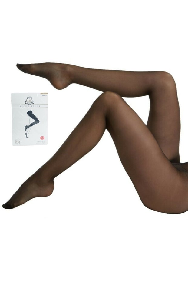 Women's Black 15 Den Fit Shiny Thin Pantyhose