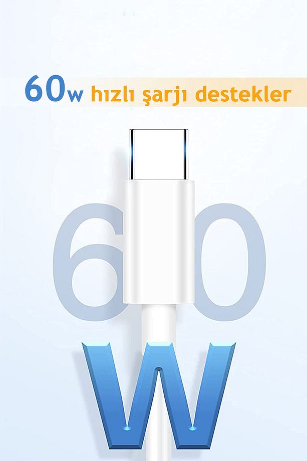 60w Hızlı Kablosu Çift Taraflı Type-c To Type-c 60w Pd Şarj Kablo Data Aktarım Şarz Hızlı Kablo - 2