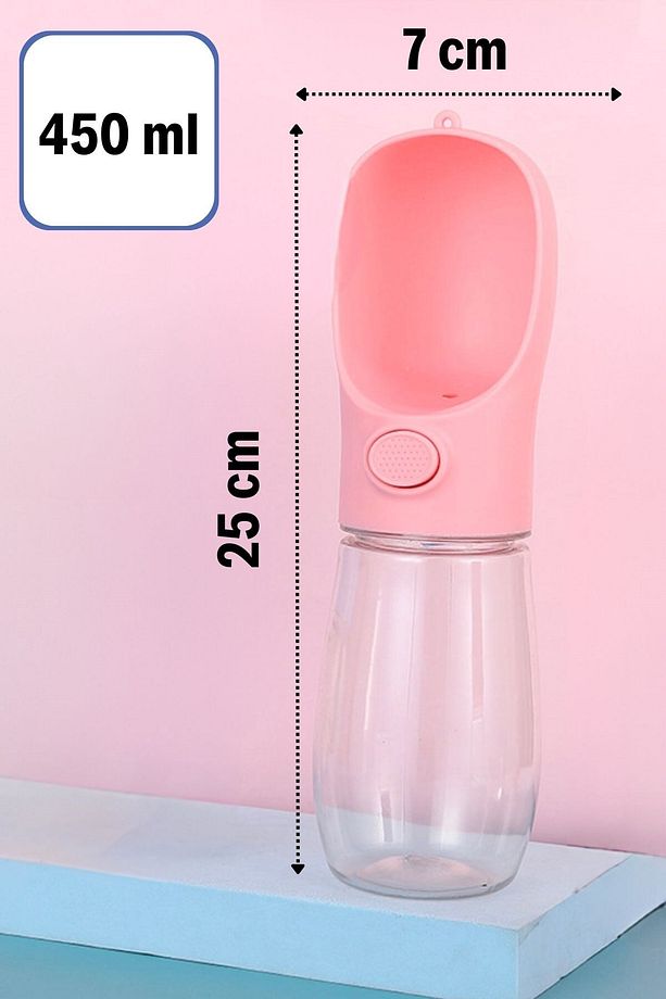 ® 450 ml Taşınabilir Butonlu Evcil Hayvan Suluğu - 5