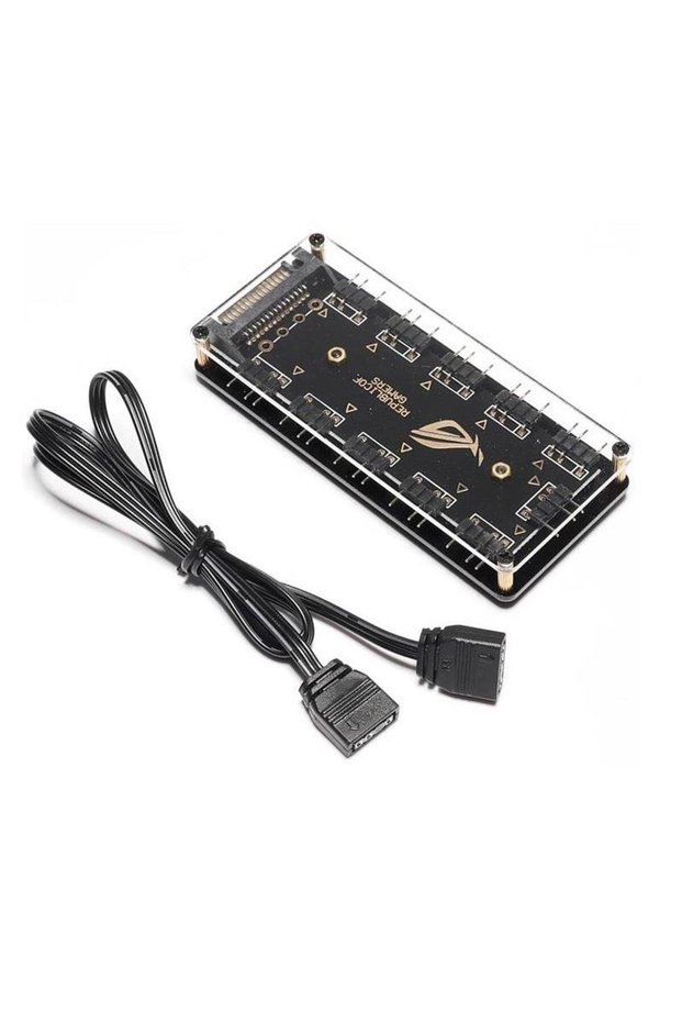 Argb Rgb Led 3 Pin 11 Port 5V Sata Power Power Fan Multiplexer Strip Hub Cable Splitter