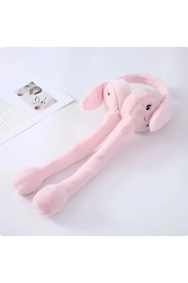 Plush Headphones with Movable Rabbit Ears with Playful Ears