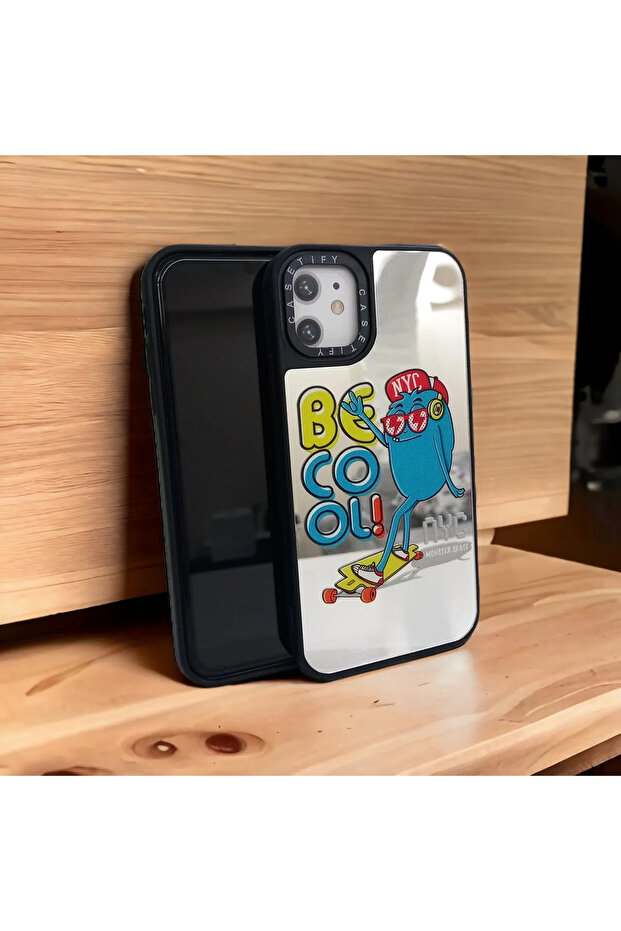 حافظة سيليكون منقوشة بمرآة متوافقة مع هاتف iPhone 11 - 1