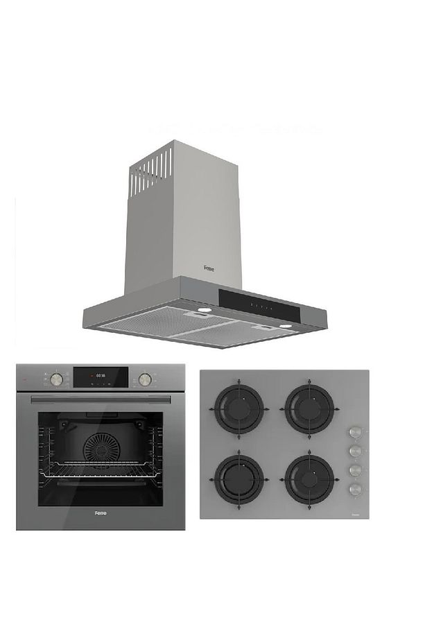 Flowart Serisi Gri MEGA ANKASTRE Set (cs208 + Qms63cpr +d102 ) - 1