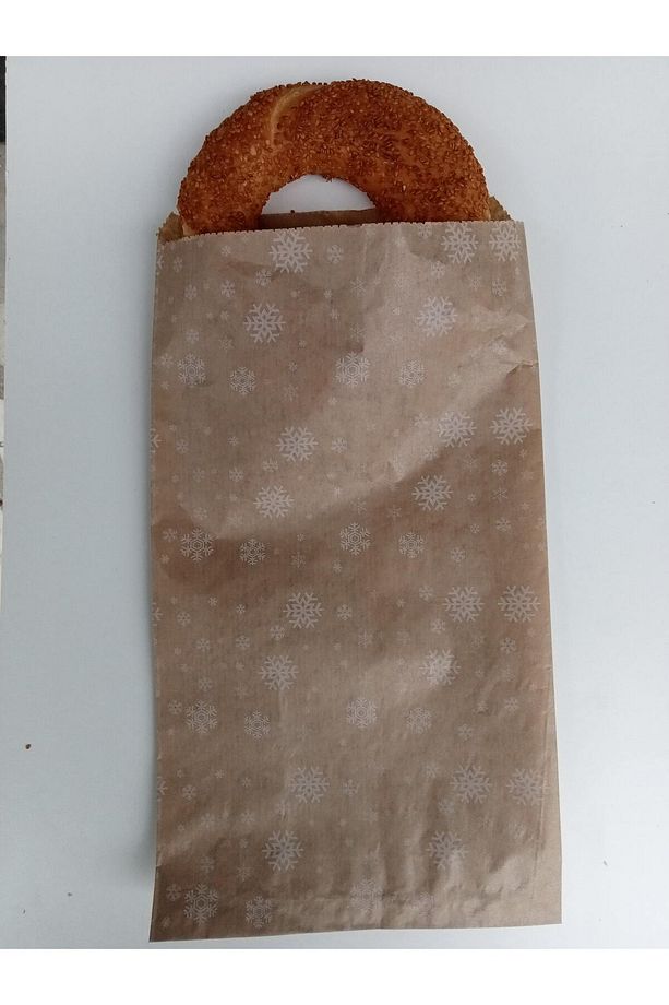 100 Adet Orta Boy Desenli Kahvaltı Poşeti Tost Sandviç Poğaça Simit Kese Kağıdı 17x29 - 3