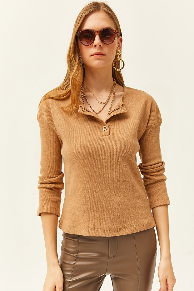 سترة نسائية فضفاضة بأزرار من Camel KZK-19000721
