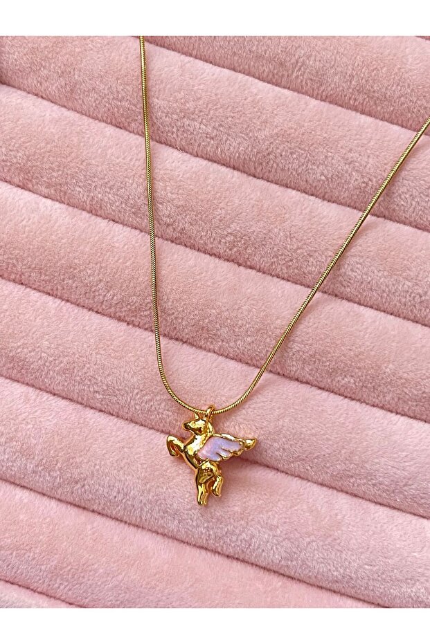 Kanatlı Uçan At Çelik Kolye - 2