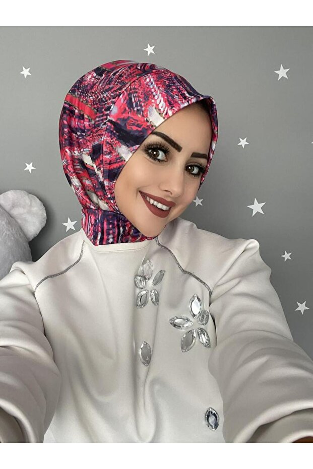 DC7 Snap Fastener Ready Practical Hijab Daily and Pool Bonnet Hijab Women's Shawl Scarf