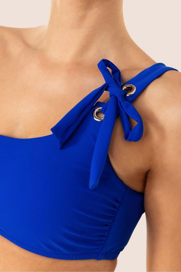 Ayyıldız 3405 Saks Tek Omuz Bikini Takımı - 2