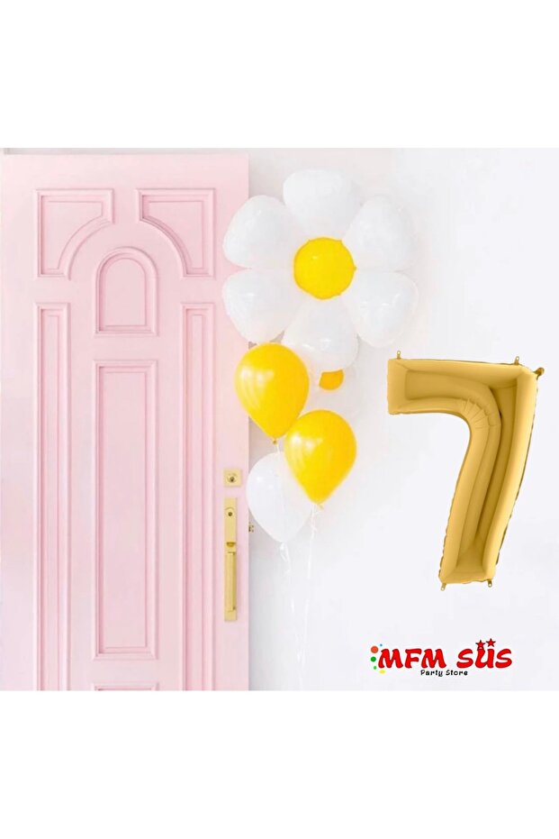 مجموعة بالونات فويل بطابع ديزي لعمر 7 سنوات