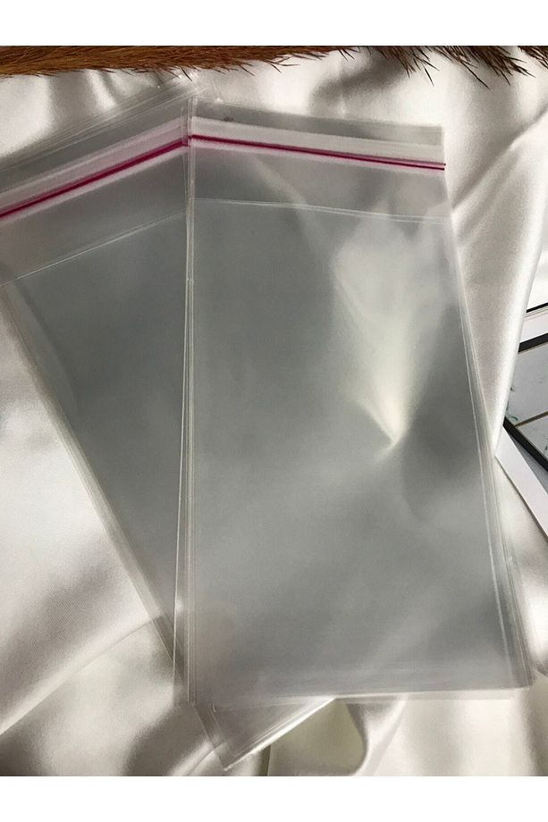 18x35 Cm (KAPAK PAYI DAHİL) Yapışkanlı Jelatin Poşet Bantlı Opp Torba Şeffaf Paket - 20 Adet - 1