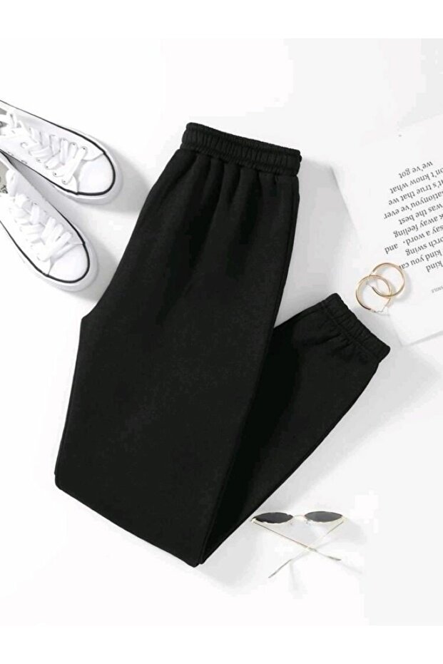 Men's Black Basic Sweatpants - 2