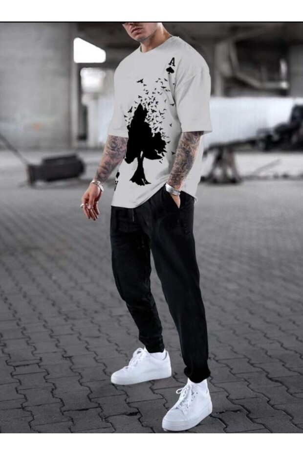 Men's Black Basic Sweatpants - 1