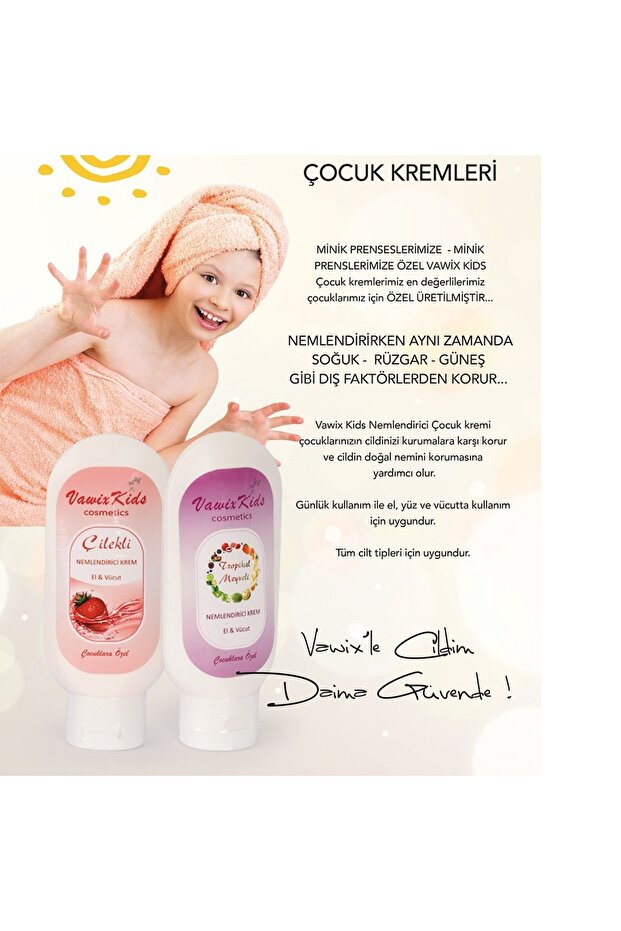 Kids Strawberry Scented & Tropical Two Separate Child Care Cream