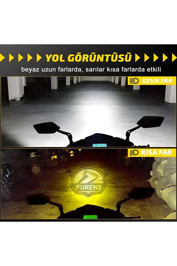 H4 Zenon 3 Fişli  Uyumlu Motorsiklet Farı Çift Devre Uzun Kısa 12v Tek Adet Fiyatıdır - 4