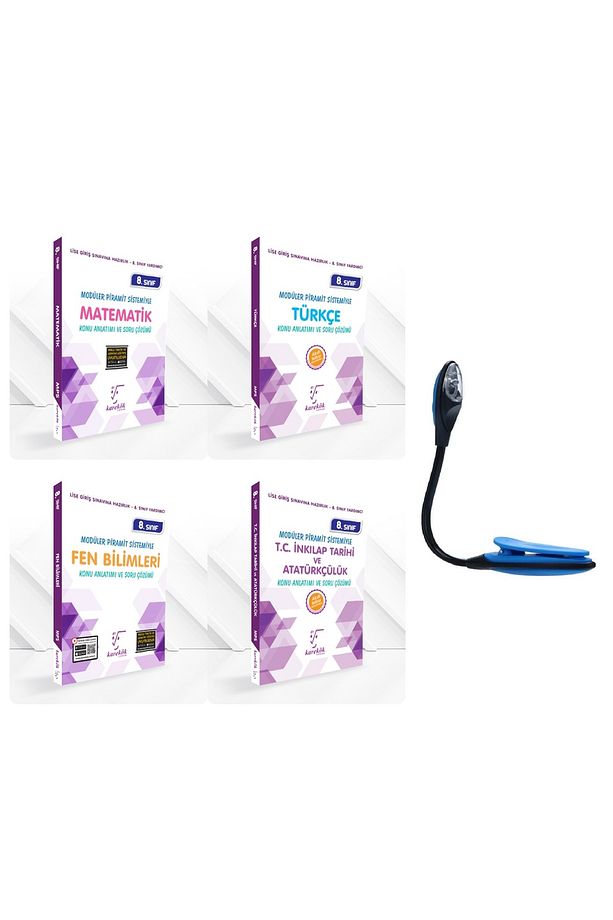 8 Sınıf Tüm Dersler Modüller Piramit Sistemiyle Konu Anlatımı Süper Set + Kitap Okuma Işığı Hediye - 1