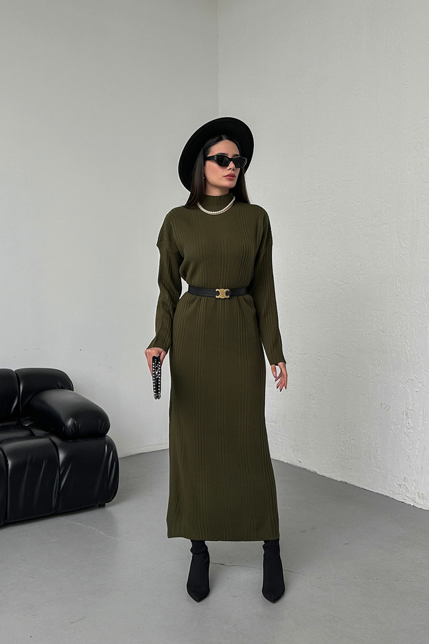 Uzun Triko Elbise - 4