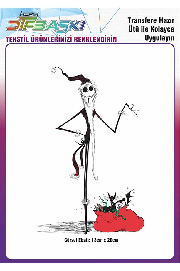 Ölü Gelin Corpse Bride Ütü ile Yapışan Tekstil DTF Baskı - 1