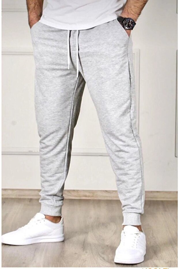 بنطال رياضي أساسي ذو قصة مضلعة للرجال - 1