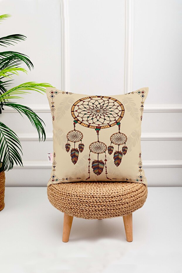غطاء وسادة مطبوع رقميًا بتصميم عرقي ملون من Dream Catcher