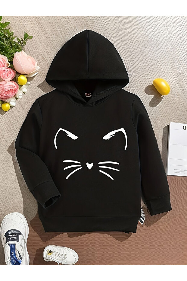 Unisex Kids Cat Printed Sweatshirt