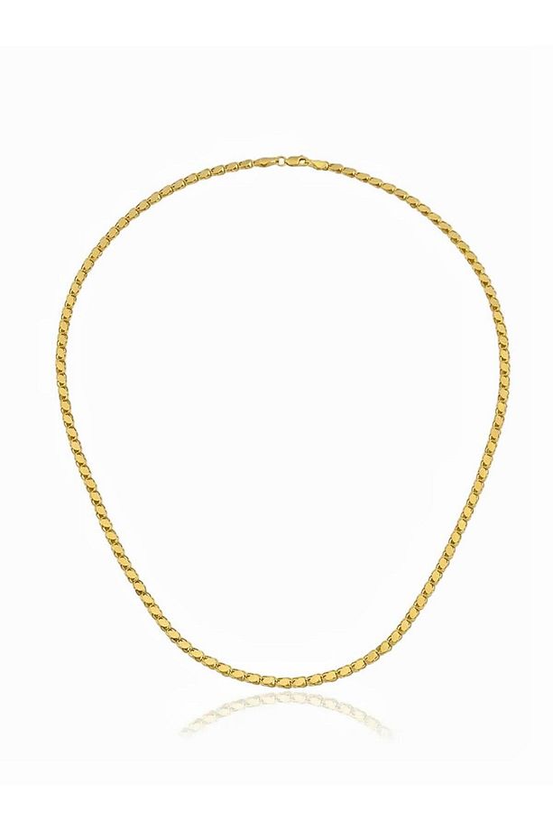 Halep Pullu Arpa Zincir 3 mm 14 Ayar Altın Kolye - 1