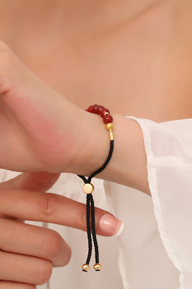 Red Agate Stone Bracelet