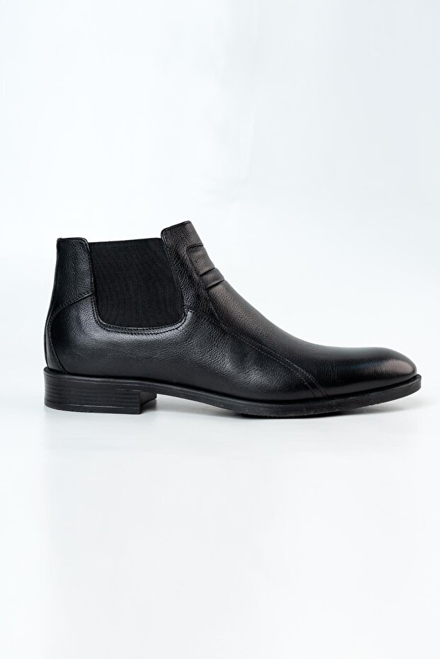 Smart Genuine Leather Men's Boots with Fur Inside and Zipper