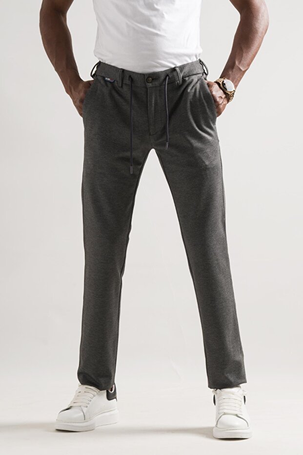 Lycra, Elastic Waist, Threaded Winter Fabric Men's Jogger Pants
