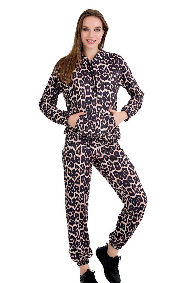 Leopard Patterned Tracksuit Set - 2