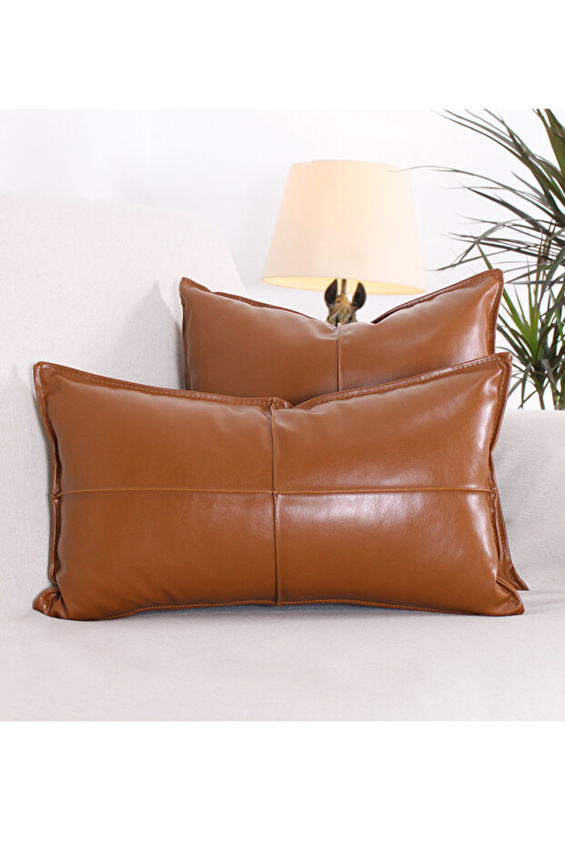 Dobsett Deri Şeker Kırlent - Taba - 3