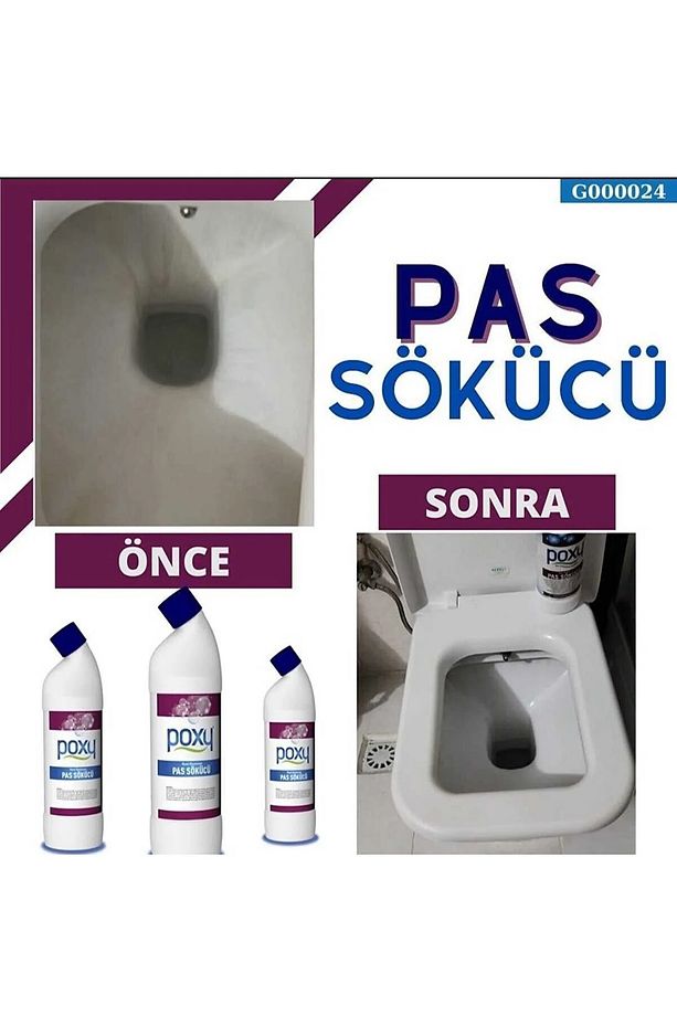 Pas Sökücü 1 Lt Kararmış Su Yosun Izleri Pas Lekeleri Wc Temizleyici - 2