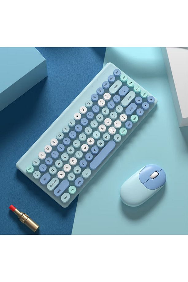 Şık Tasarım Kablosuz Usb Aparatlı Masaüstü Bilgisayar, ve Dizüstü Bilgisayar Için Klavye Mause Set - 2