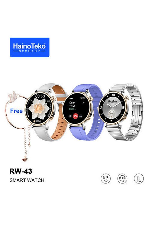 Smart Watch Kadın Akıllı Saat Türkçe Menü Amoled Ekran 3 Kordon ve Bileklik Hediye IosveAndroid Uyu - 1