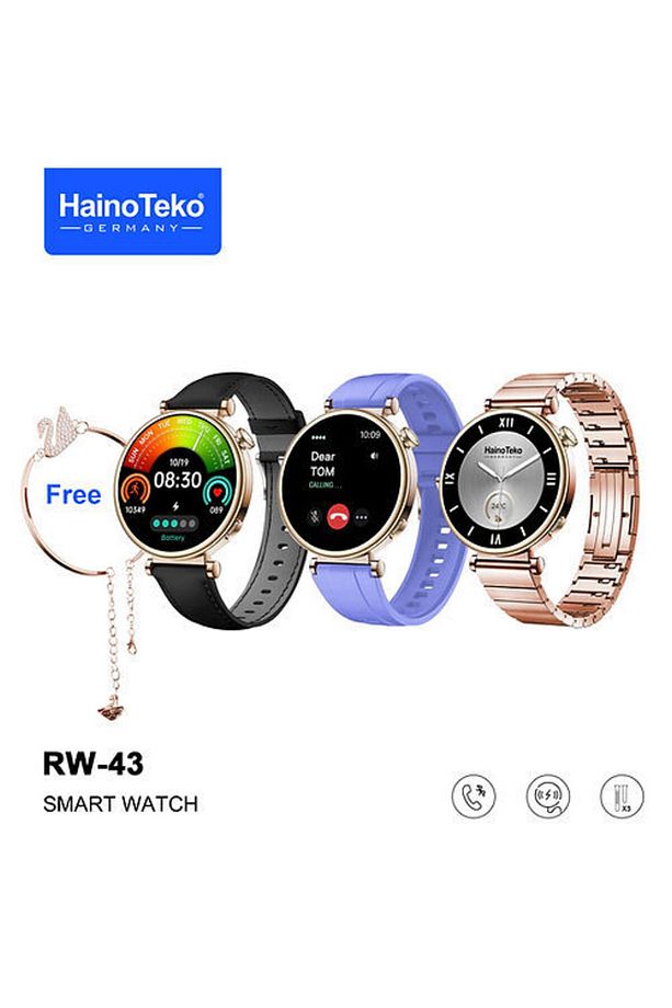 Smart Watch Kadın Akıllı Saat Türkçe Menü Amoled Ekran 3 Kordon ve Bileklik Hediye IosveAndroid Uyu - 4