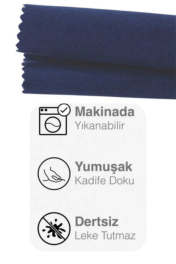 Ada Fon Perde Tek Kanat 1/3 Sık Pile 31-Parlement Mavisi - 2
