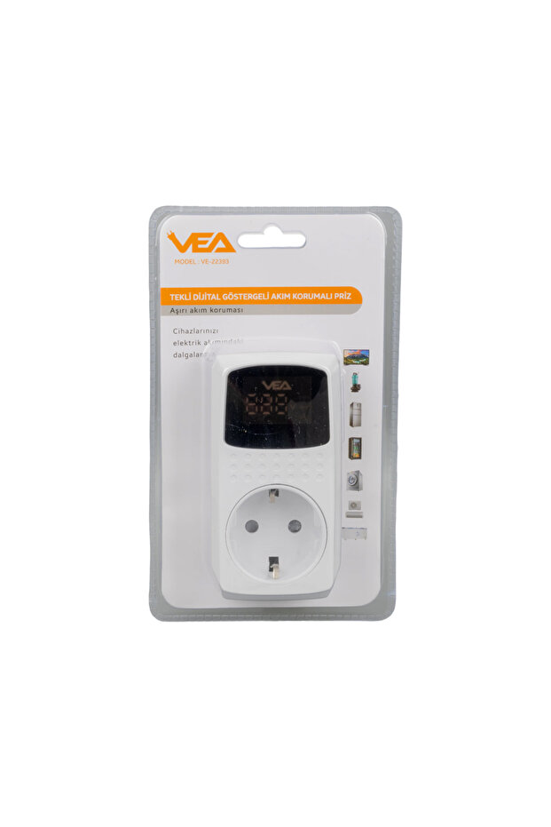 VE-22393 16A 3520W SINGLE DIGITAL INDICATOR CURRENT PROTECTED SOCKET - 1