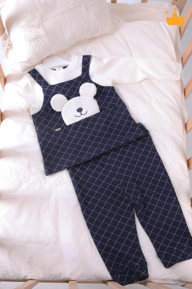 Teddy Bear Figured Baby Boy Girl Long Sleeve Body Pants 2-Piece Top and Bottom Set 13569
