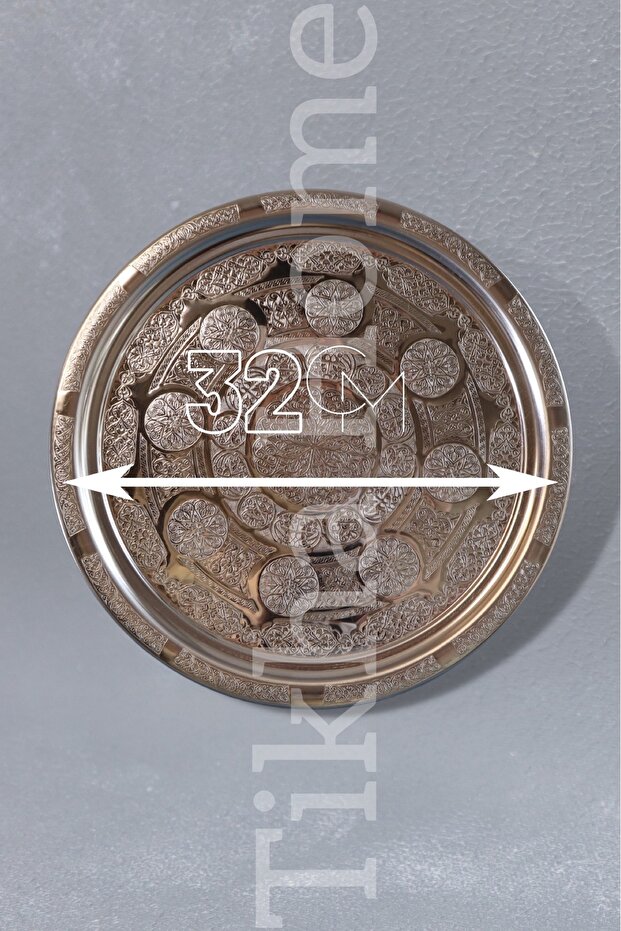 Stainless Steel Presentation Tray with Motif Pattern 32 CM