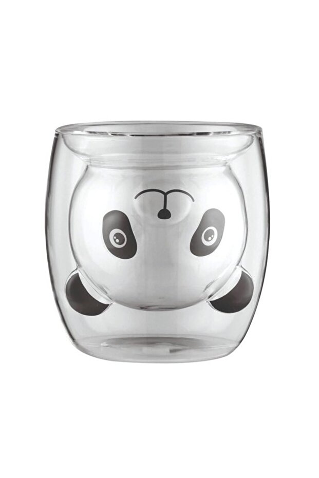 Panda Patterned Double Leather Mug 250ml - 1