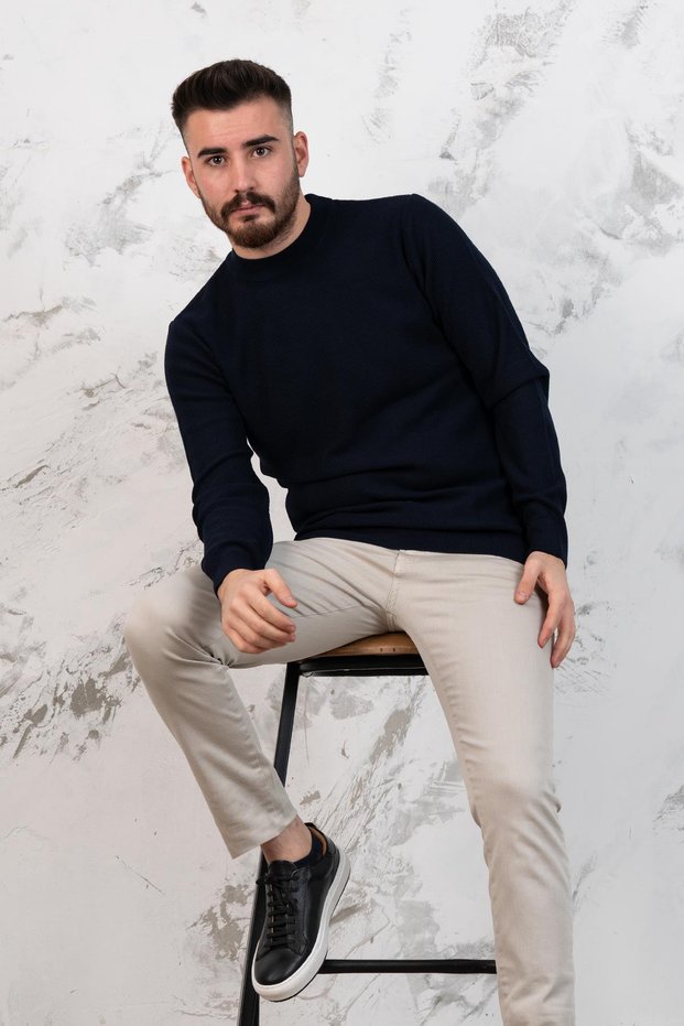 Slimfit Half Fisherman Men's Knitwear Sports Sweater