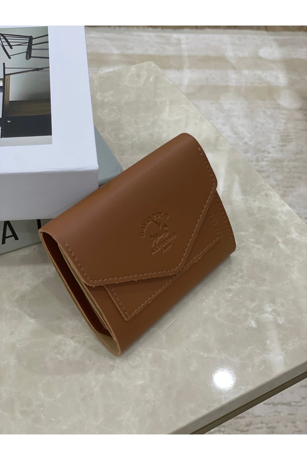 Women's Covered Snap Locked Logo Card Holder Compartment Wallet 13x10cm