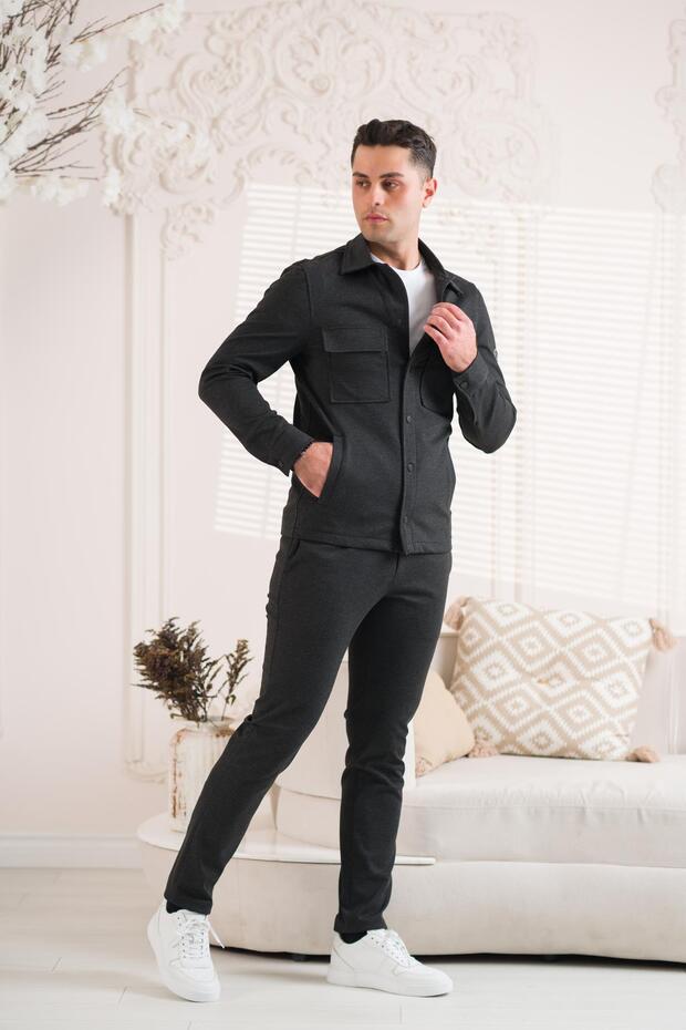 Regular Fit Çıt Çıt Kapamalı Likralı Eşofman Takımı - 5