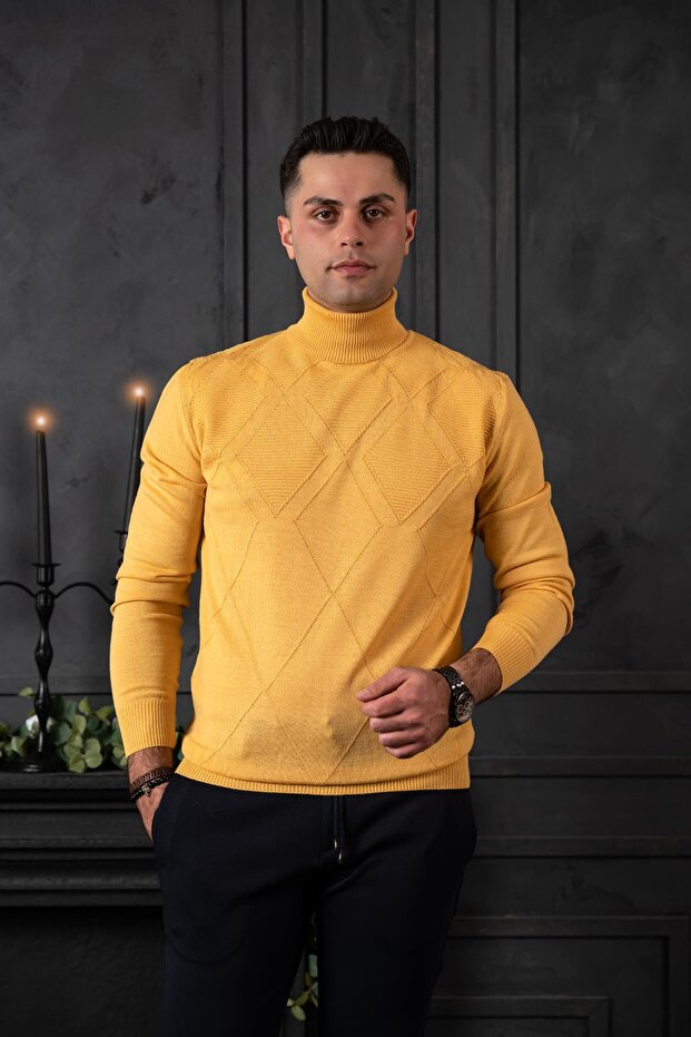Nehir By Ahmet Ülker Regular Fit Balıkçı Yaka Pamuklu Erkek Triko Kazak - 3