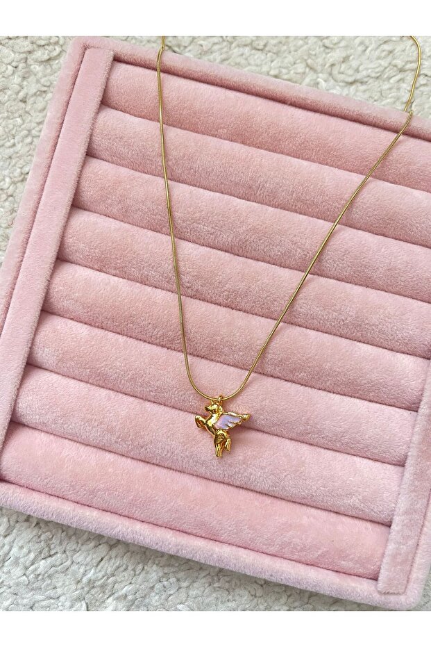 Kanatlı Uçan At Çelik Kolye - 5